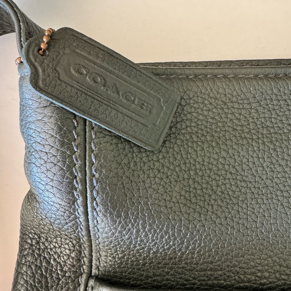 Coach Dark Green Leather Bag Purse with adjustable shoulder strap - Picture 2 of 3